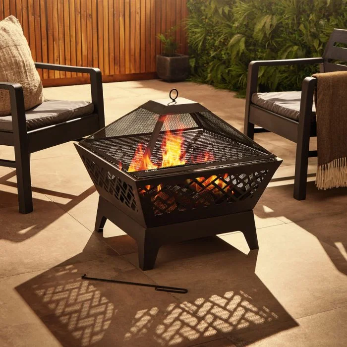 Innova Firepit Chevr – 24 x 24 Inches (Heavy Gauge, Wood Burning, Outdoor Use)